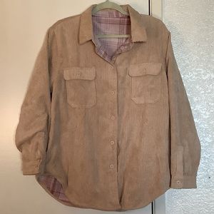 Love Tree Plaid Button Up Shacket